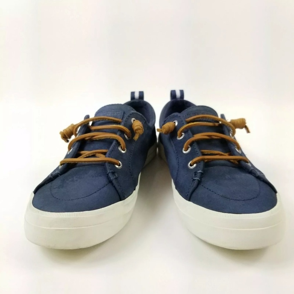 Sperry Womens Sz 7.5 Top Sider Crest Vibe Navy Washable Leather Sneaker